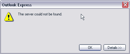 The server was not found
