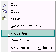 Choose the Properties option