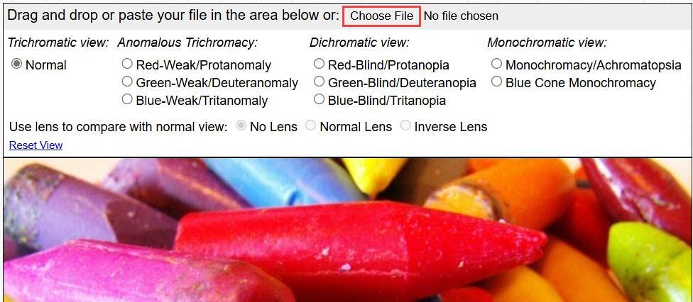 The Coblis Color Blindness Simulator site The Coblis Color Blindness Simulator site