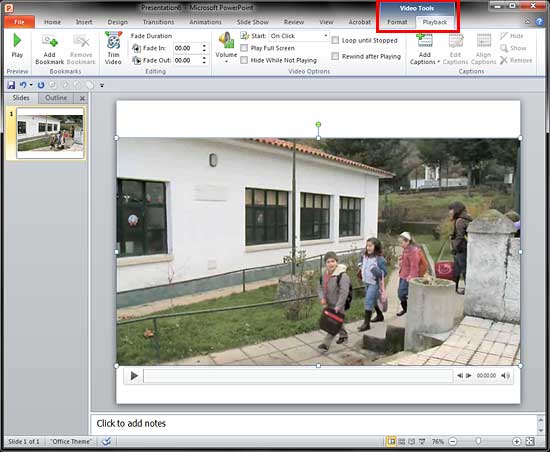Select the Playback tab