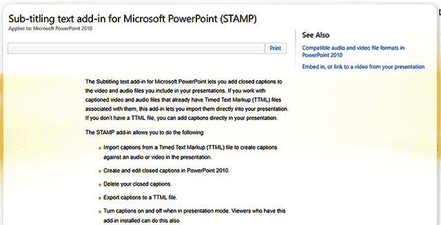 STAMP in Microsoft PowerPoint 2010
