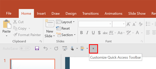 Quick Access toolbar