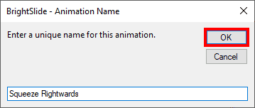Give a name to your saved animations in BrightSlide Give a name to your saved animations in BrightSlide