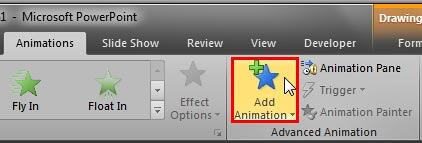 Add Animation button