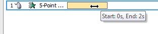 Animation bar displays animation start and end times within a tool tip