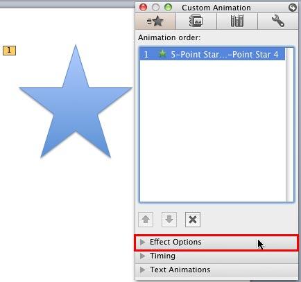 Animation selected within the Animation order section