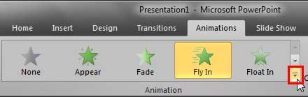 More button for the Animation gallery