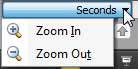 Zoom options within Seconds drop-down list Zoom options within Seconds drop-down list