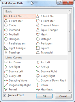 Add Motion Path dialog box