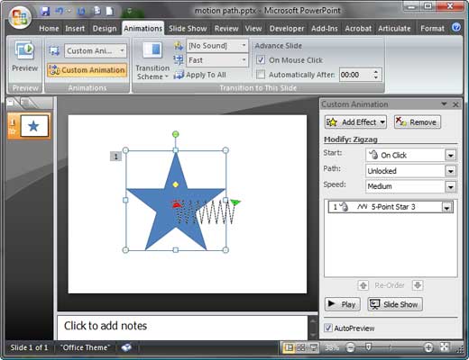 Custom Animation Task Pane