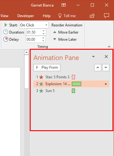 Animation Pane within the PowerPoint interface