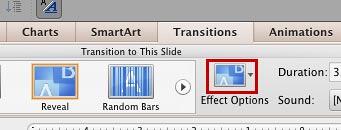 Effect Options button