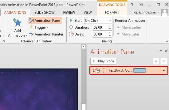 Motion Path within Animation Pane
