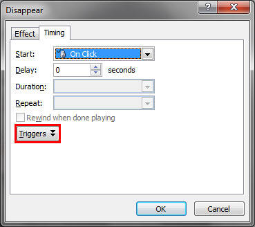 Animation dialog box Animation dialog box