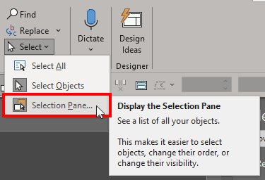 Bring up the Selection Pane