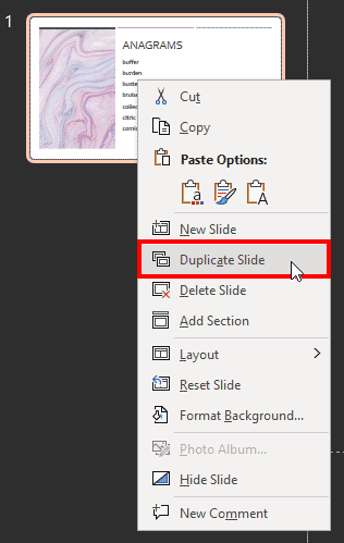 Make a copy of your slide