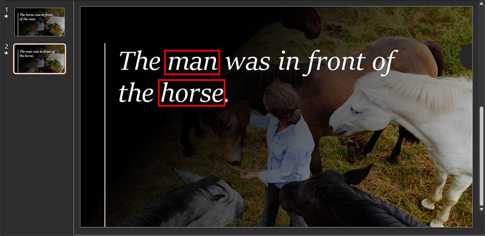 Words swapped in a slide in PowerPoint 365 for Windows