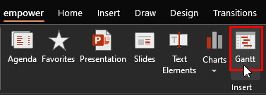 Click the Gantt button Click the Gantt button