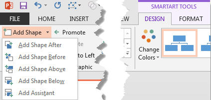 Add Shape drop-down gallery