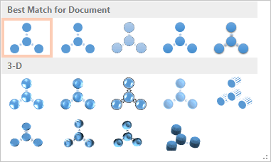 SmartArt Styles drop-down gallery