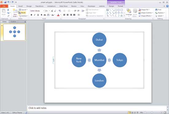 Diverging Radial SmartArt graphic