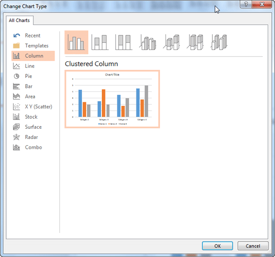 Change Chart Type dialog box