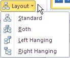 Layout drop-down gallery