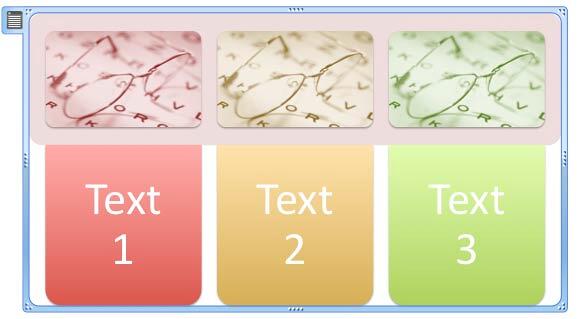 Color of the pictures changed to coordinate with the rest of the SmartArt graphic