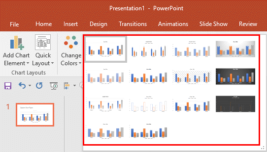 Chart Styles gallery Chart Styles gallery