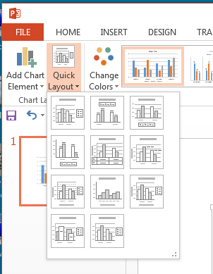 Quick Layouts drop-down gallery