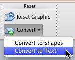Convert to Text option selected