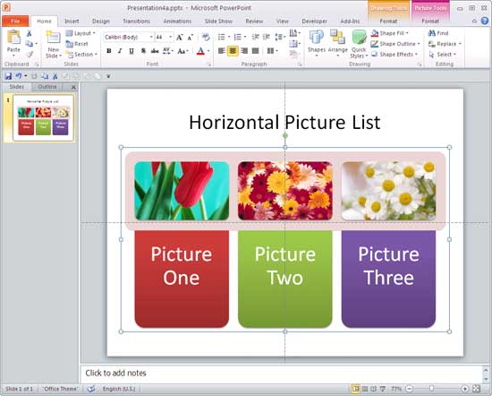 SmartArt graphic converted to shapes