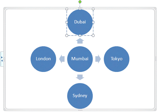 Shape is selected within SmartArt graphic