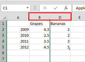 Series hidden within the Excel sheet Series hidden within the Excel sheet