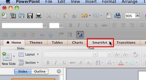 SmartArt tab of the Ribbon SmartArt tab of the Ribbon