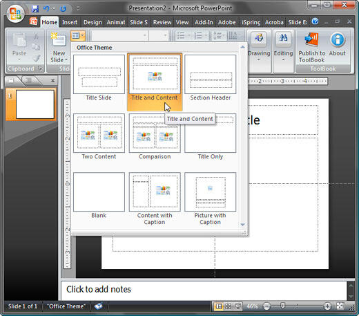 Choose a slide layout that includes a content placeholder Choose a slide layout that includes a content placeholder