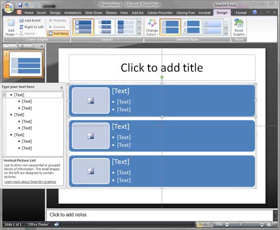 SmartArt graphic text pane SmartArt graphic text pane