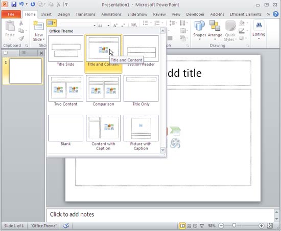 Choose a slide layout that includes a content placeholder Choose a slide layout that includes a content placeholder