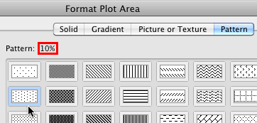 Selected Pattern's name displayed Selected Pattern's name displayed