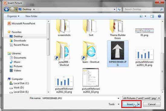 Insert Picture window