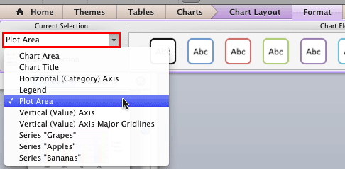 Plot Area selected Plot Area selected