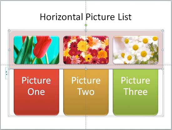 Horizontal Picture List SmartArt with color and style applied