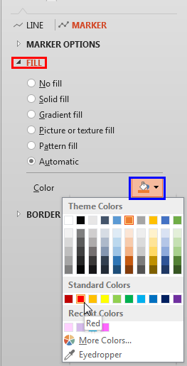 Select a color for the Marker Select a color for the Marker