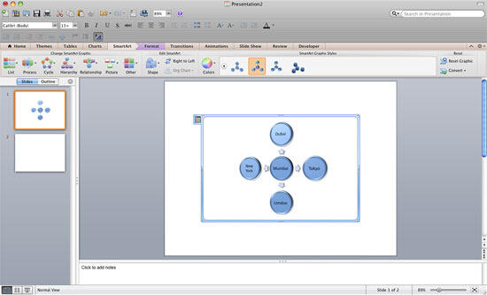 SmartArt graphic with new style applied