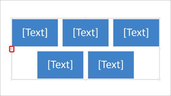 The arrow button on SmartArt graphic The arrow button on SmartArt graphic