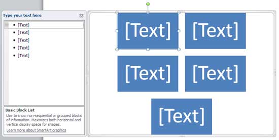 The SmartArt graphic's Text Pane