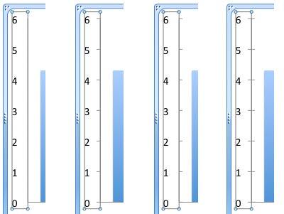 Types of Major Tick marks on Value axis from left to right (None, Outside, Inside, and Cross) Types of Major Tick marks on Value axis from left to right (None, Outside, Inside, and Cross)