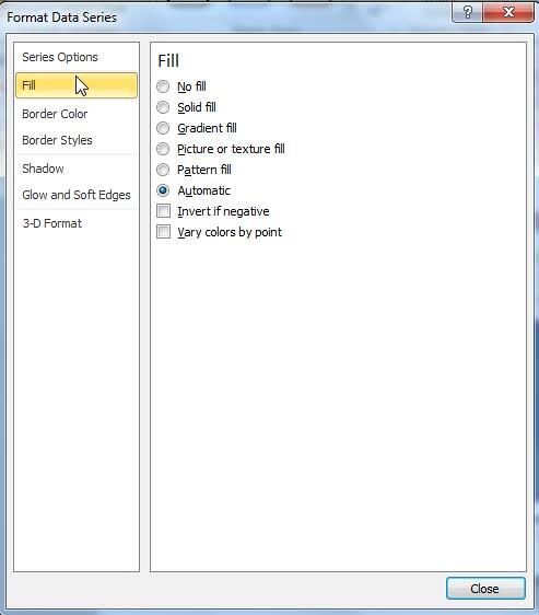 Format Data Series dialog box Format Data Series dialog box