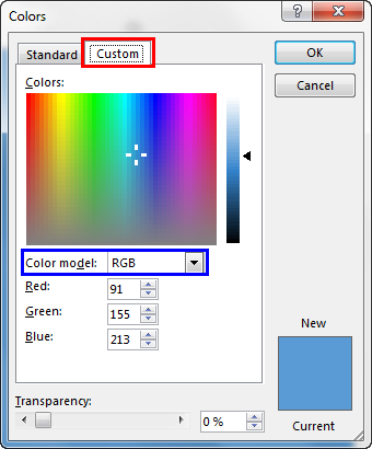 Colors dialog box