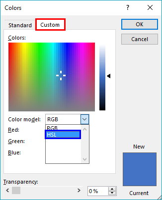 Colors dialog box